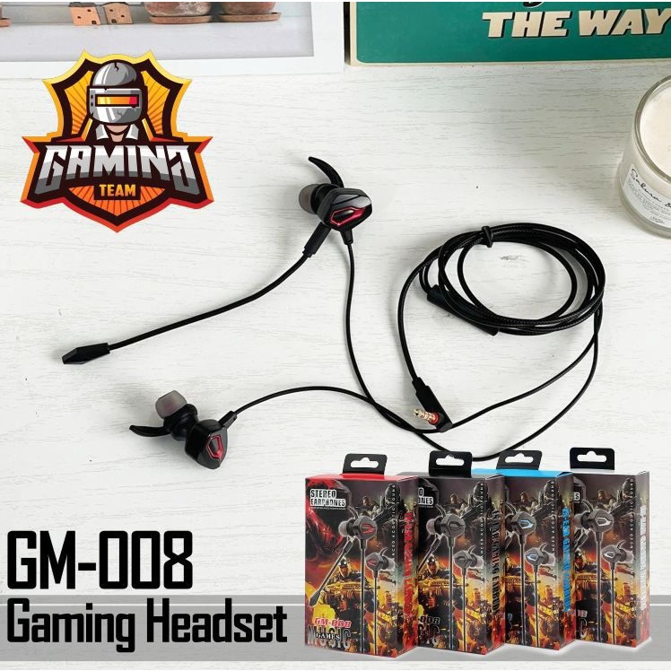 MINIGO Headset - Handsfree Gaming GM-007 GM-008 Stereo Earphones Games Plus Mic Universal Jack Audio 3.5mm