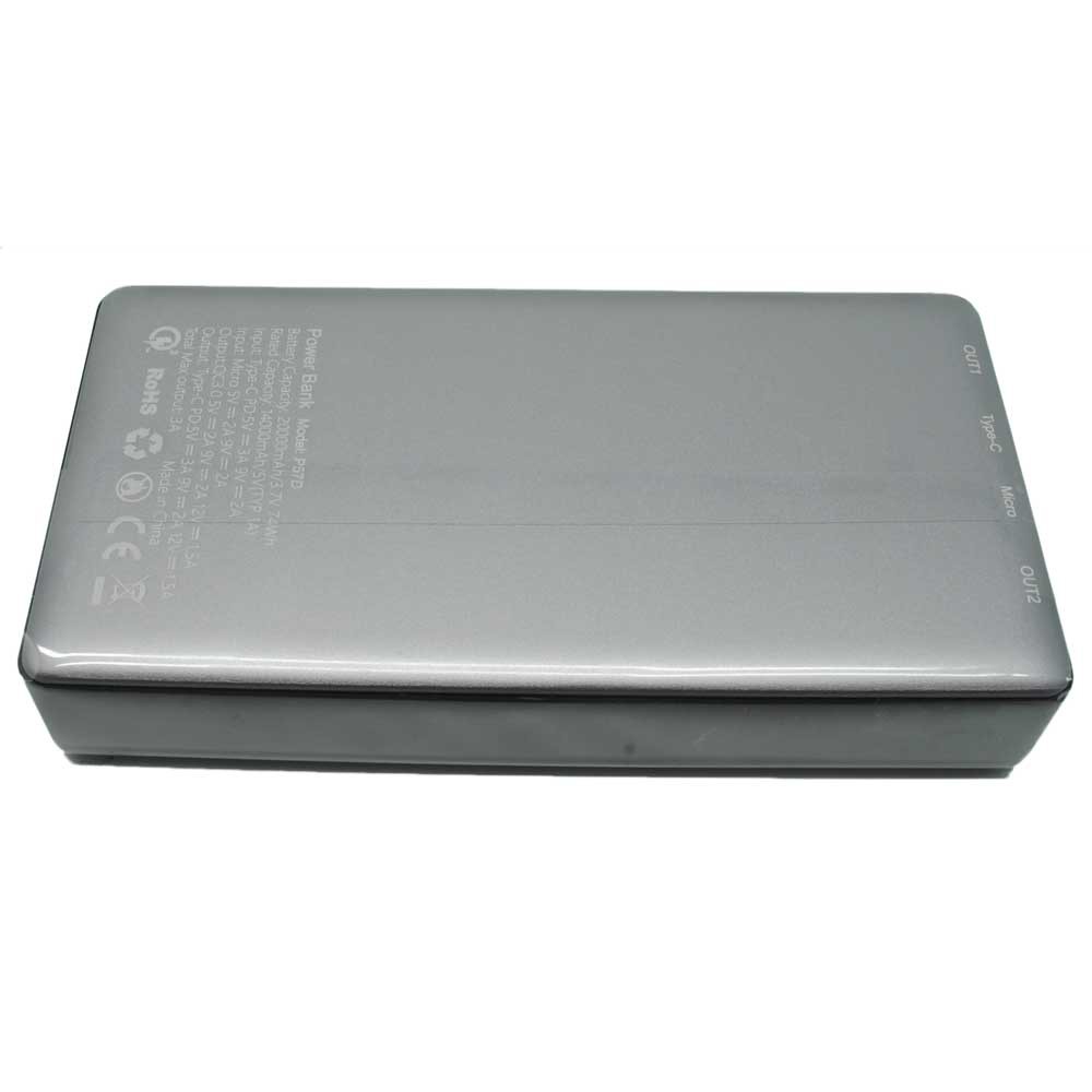 USB Type C Power Bank 2 Port 20000mAh - Silver