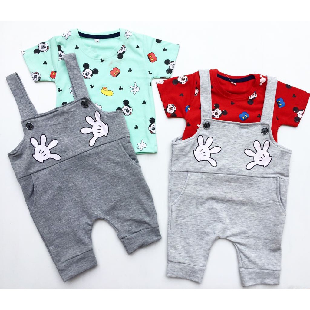 JUMPER ANAK monsieur tangan tikus / kittenbell babeebabyshop Setelan baju kaos dan overall kodok motif lucu