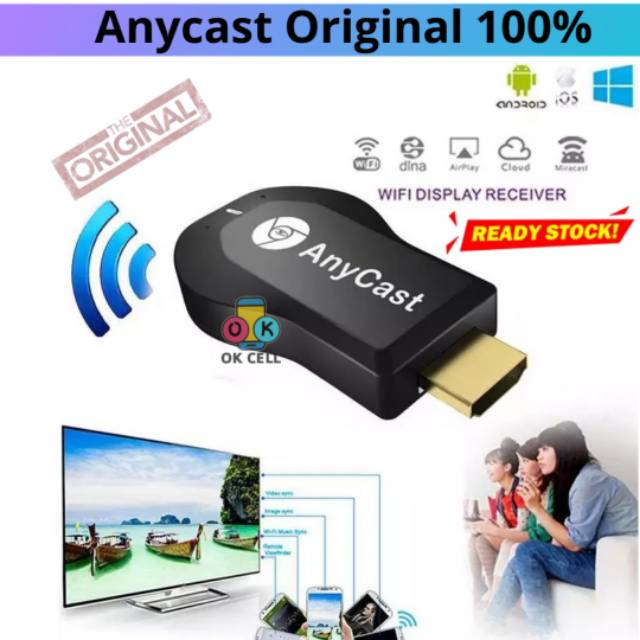 ORIGINAL-Anycast HDMI Dongle TV Wireless USB Receiver Bluetooth HP Sambungan TV WiFi High Quality