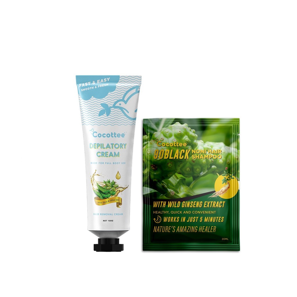 

COCOTTEE bsy go black hair sampo semir dan depilatory cream aloevera bundle