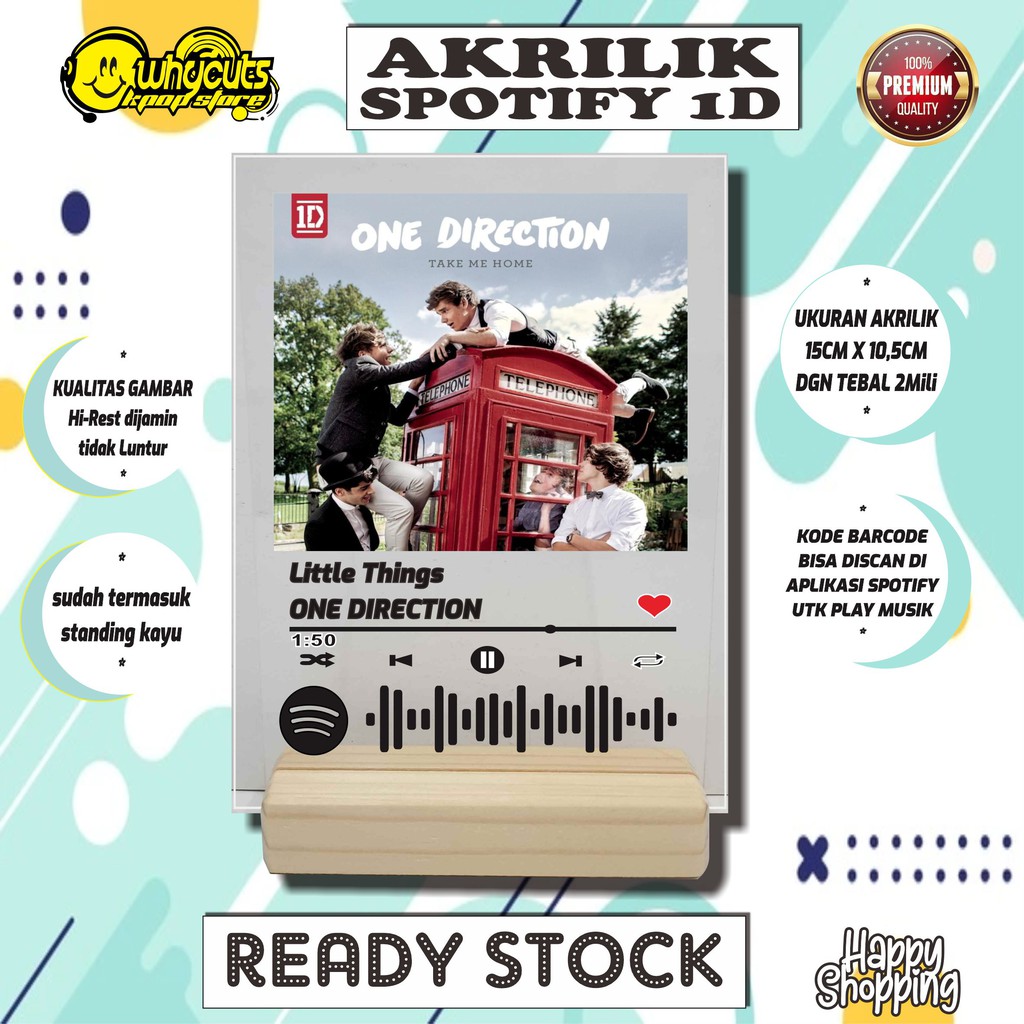 AKRILIK SPOTIFY ONE DIRECTION (READY STOK)