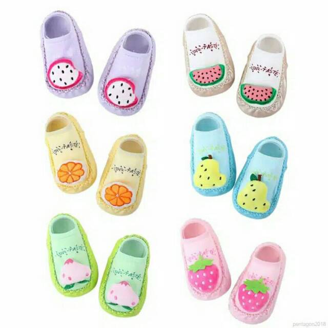 FRUITY MOCASSINS lonceng prewalker kaos kaki bayi bunyi sepatu anak import