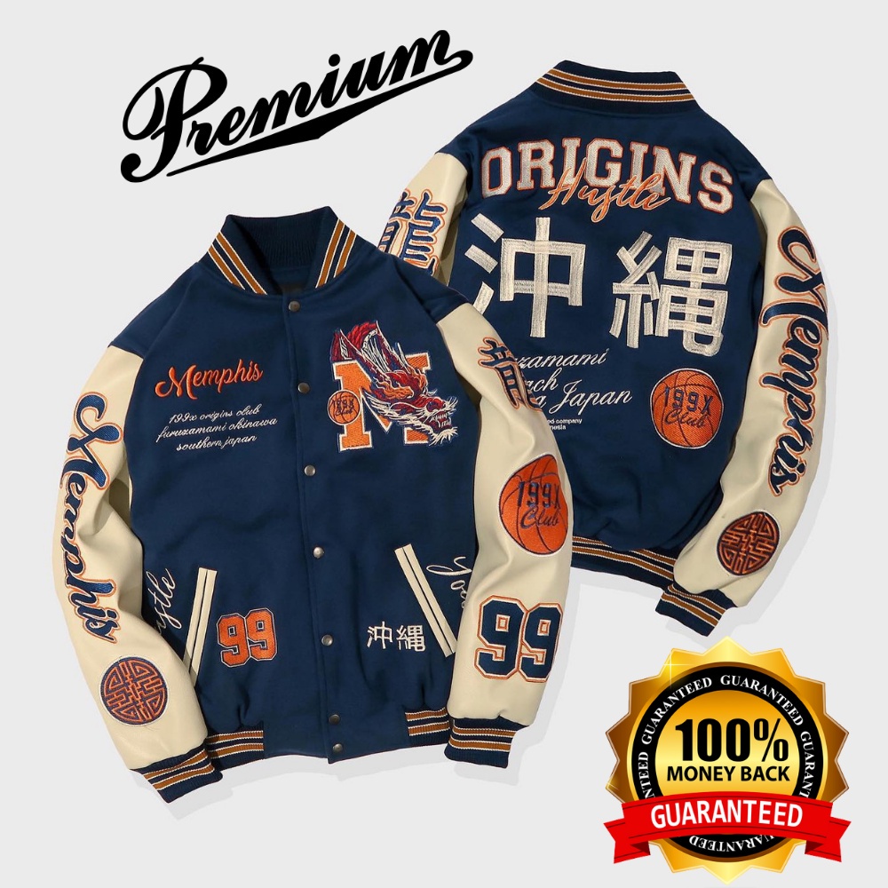(COD) Jaket Varsity Baseball Pria Wanita - Varsity Jacket Vintage Baseball Original