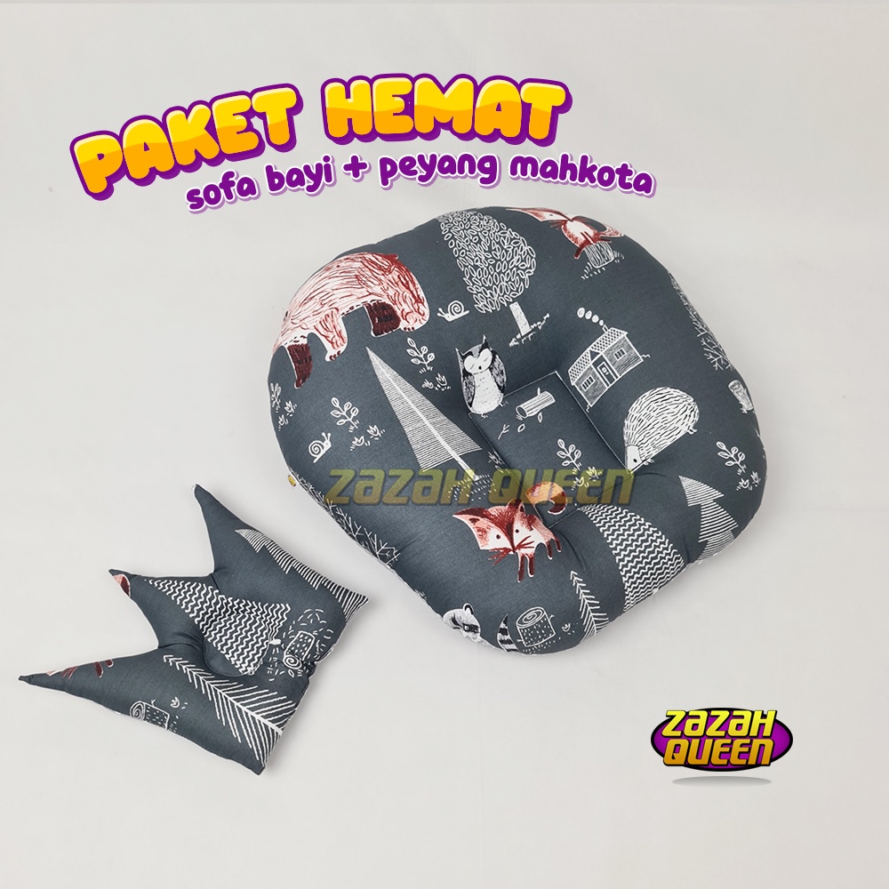 [PAKET HEMAT BISA COD] Sofa Bayi + Bantal Peyang Mahkota