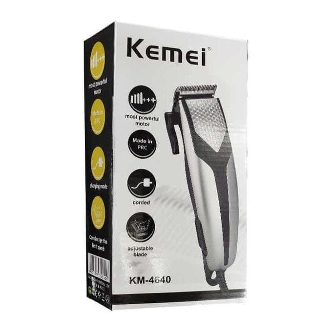 Alat Cukur Rambut Listrik  Kemei KM-4640 Paket Alat Cukur, Gunting & Sisir