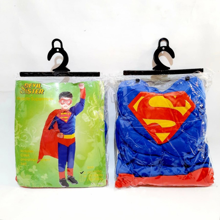 Kostum Superhero Anak Superman Baju Halloween Costume Pahlawan Cosplay