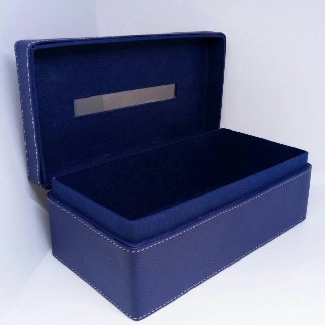 Kotak Tisue Vinil Panjang Navy / Souvenir