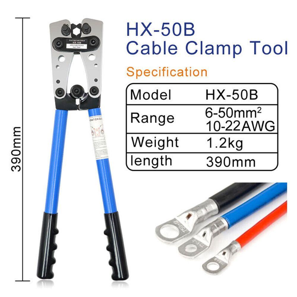 Solighter Ferrule Crimp Sets HX-50B 6-50mm 2konektor Alat Tukang Listrik Insert Spring Ferrule Crimper Plier Wire Crimper Tool