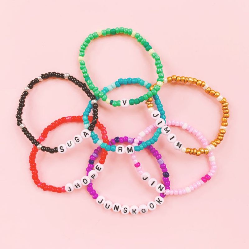 gelang nama beads kpop BTS | gelang manik custom | custom bracelet idol kpop