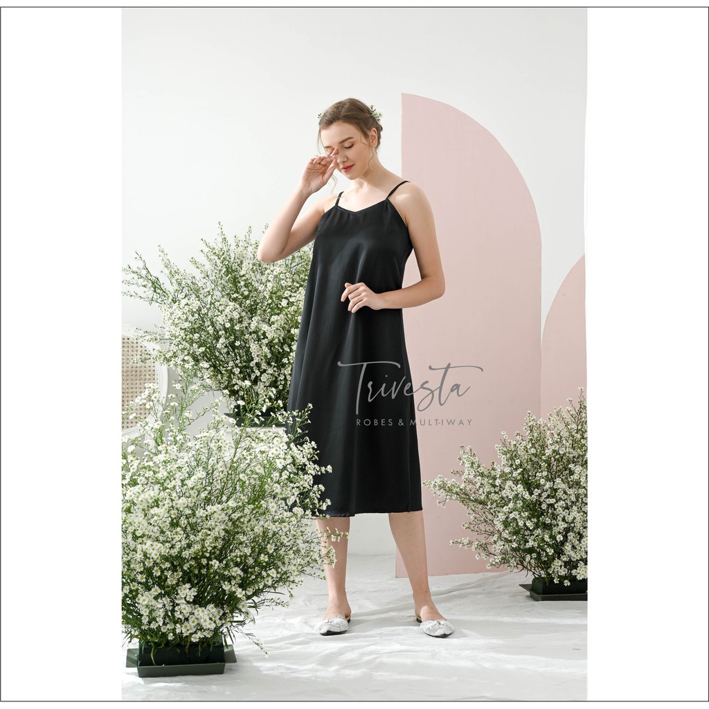 Trivesta Robes - Dress Inner (Type 7/8 ) / Dalaman / Camisole Untuk Kimono Robe With Zipper | Broken White Nude Black