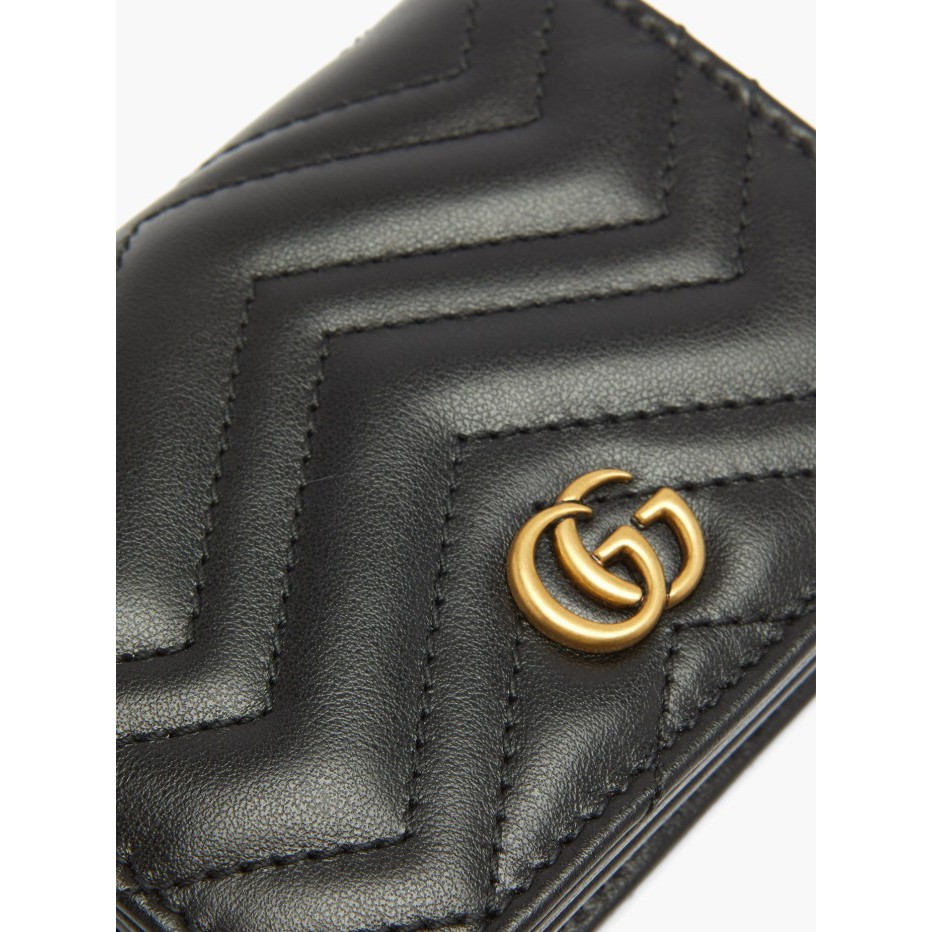 GG Marmont Quilted-leather Wallet - Black 100% Authentic