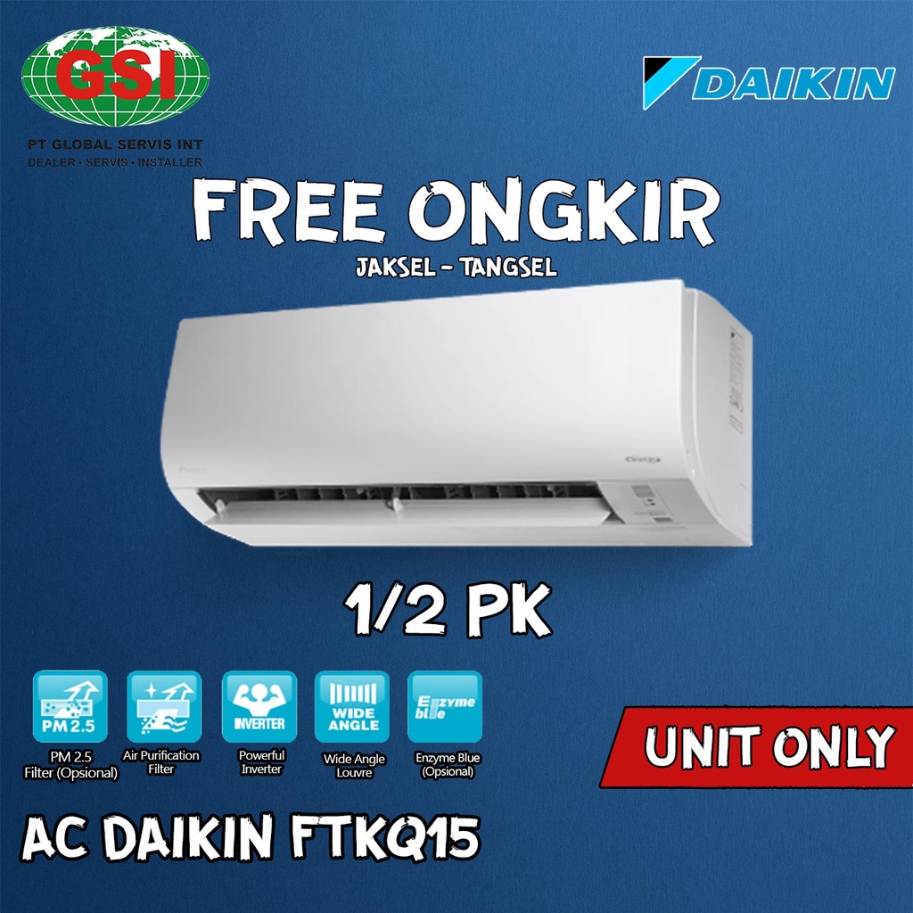 AC DAIKIN 1/2 PK FLASH INVERTER THAILAND FTKQ-25UVM