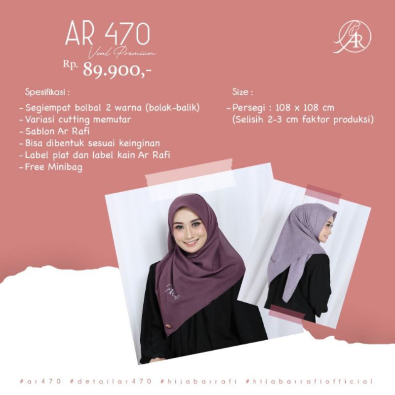 SQUARE HIJAB BY ARRAFI HIJAB code AR 470