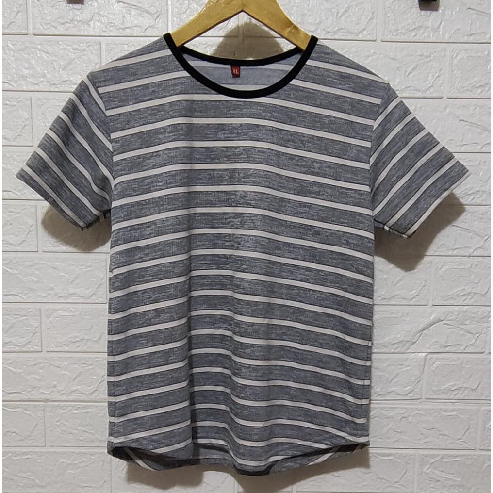 Noveli wear - Kaos stripe wanita lengan pendek babyterry | atasan fashion wanita