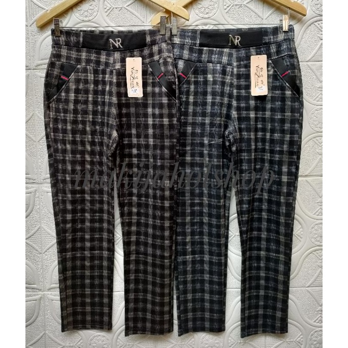 terbaru CELANA IMPORT MOTIF KOTAK bahan Polyester lembut