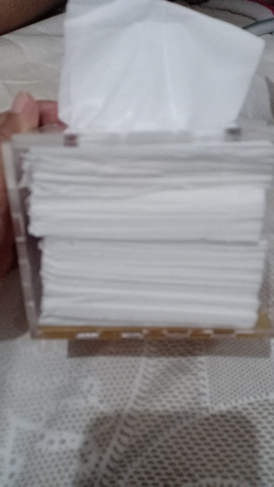 Kotak Tempat Tissue Tisu Acrylic Akrilic Bening Kecil Mini Tutup Drop