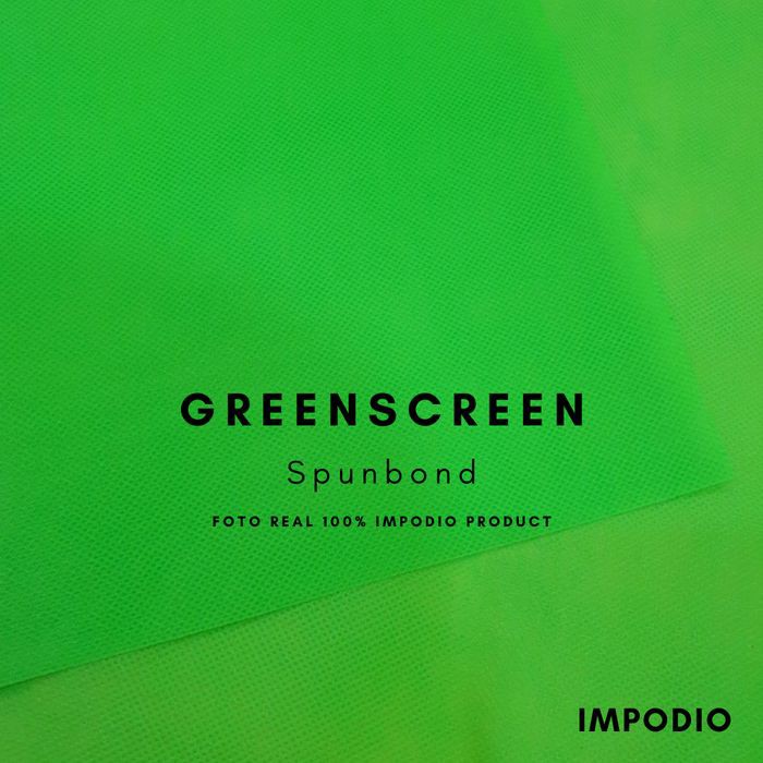 IMPODIO greenscreen spunbond backdropfoto hijau Ukuran 1.6m x permeter Image 3