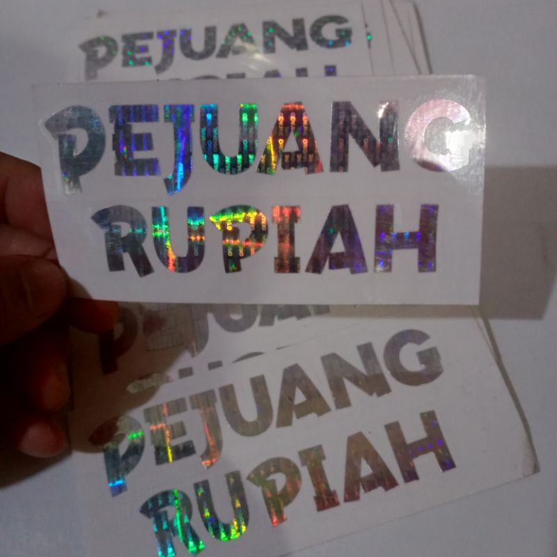 Sticker Pejuang Rupiah,Stiker cutting pejuang rupiah,sticker hologram.1pcs