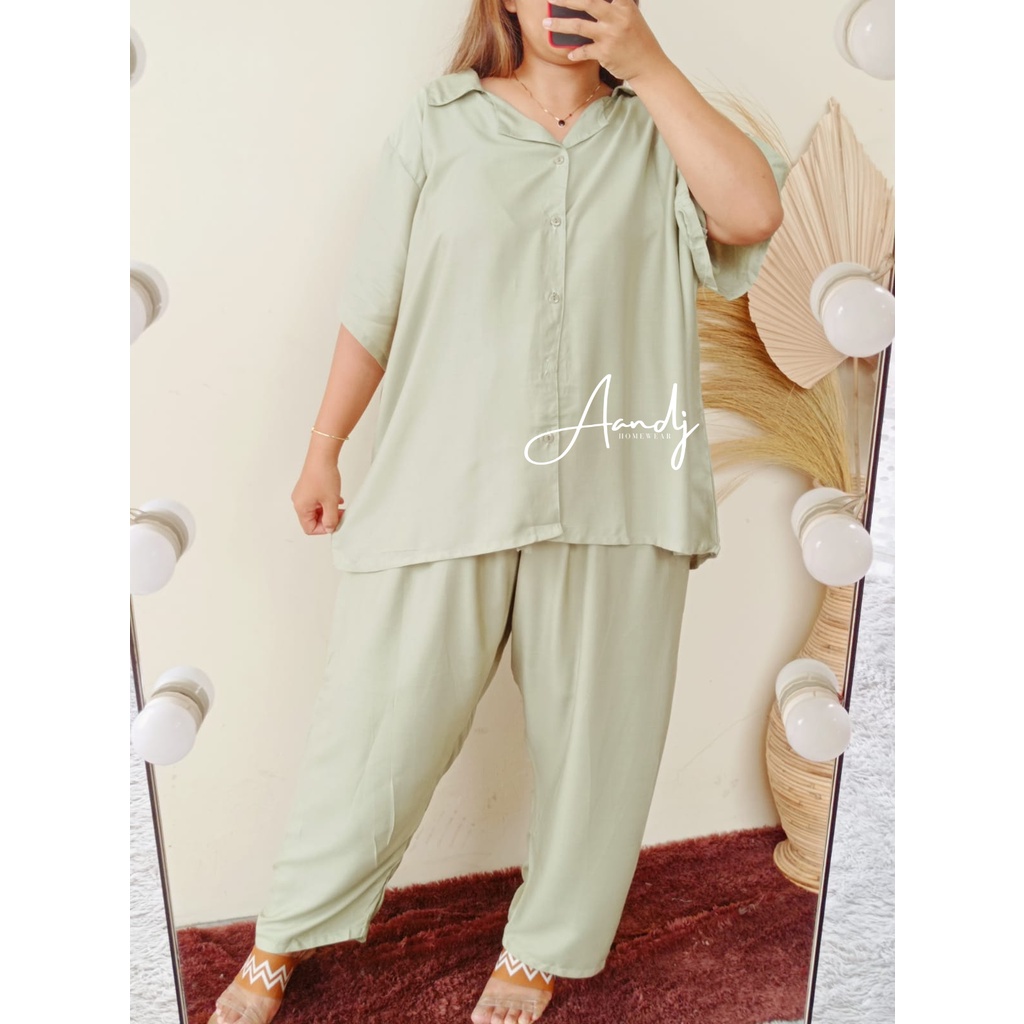 JUMBO PIYAMA POLOS / SETELAN BIG SIZE LD 125 (80-105) / SUPER JUMBO XXXL-JUMBO PJ MINT