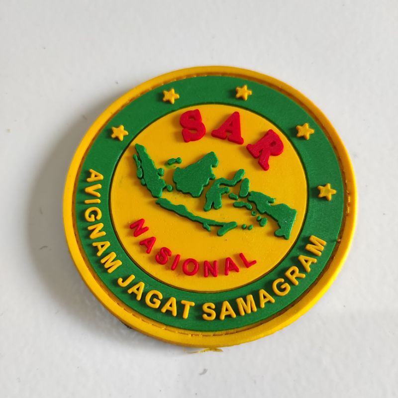 PATCH RUBBER LOGO SAR NASIONAL BULAT/TIMSAR/TEMPELAN EMBLEM KARET VELCRO