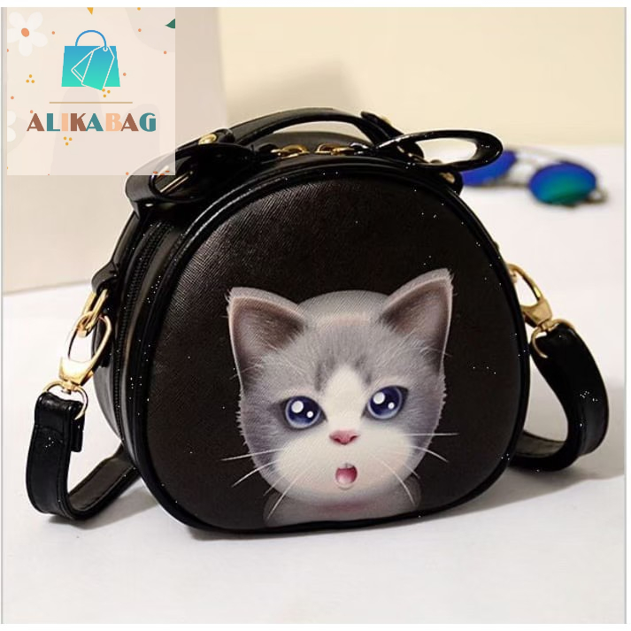 ALIKA BAG - Tas Selempang Wanita Karakter Kucing Lucu Fashion Casual