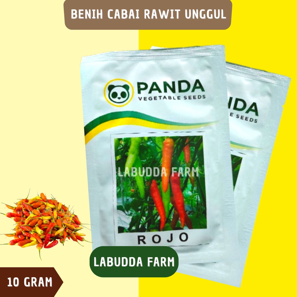 Bibit Cabe ROJO Unggul Tahan Virus Kemasan 10gr Original Cap Panda Seed CRM Unggul - Bibit Cabe Rawi