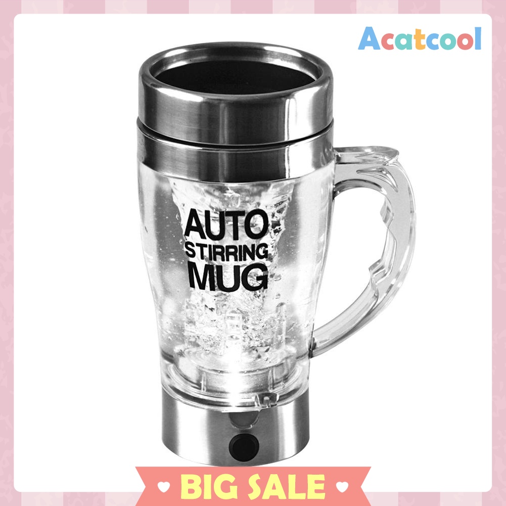 350ml Stainless Steel Electric Automatic Self Stirring Mug Coffee Milk Cup