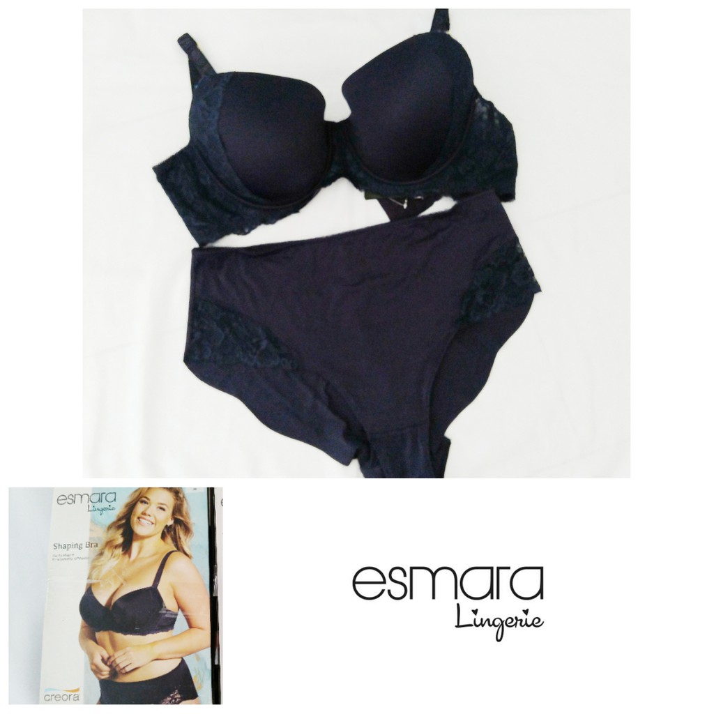 Bra set esmara navy blue 38d 40c 40d 42d