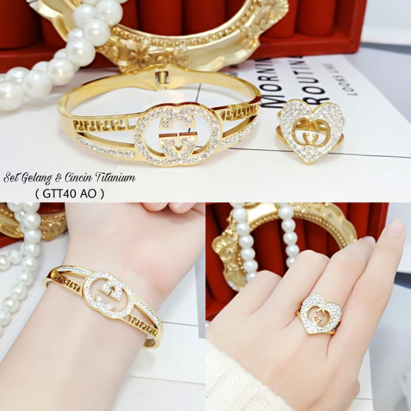 Set Gelang Dan Cincin Titanium GTT40 AO