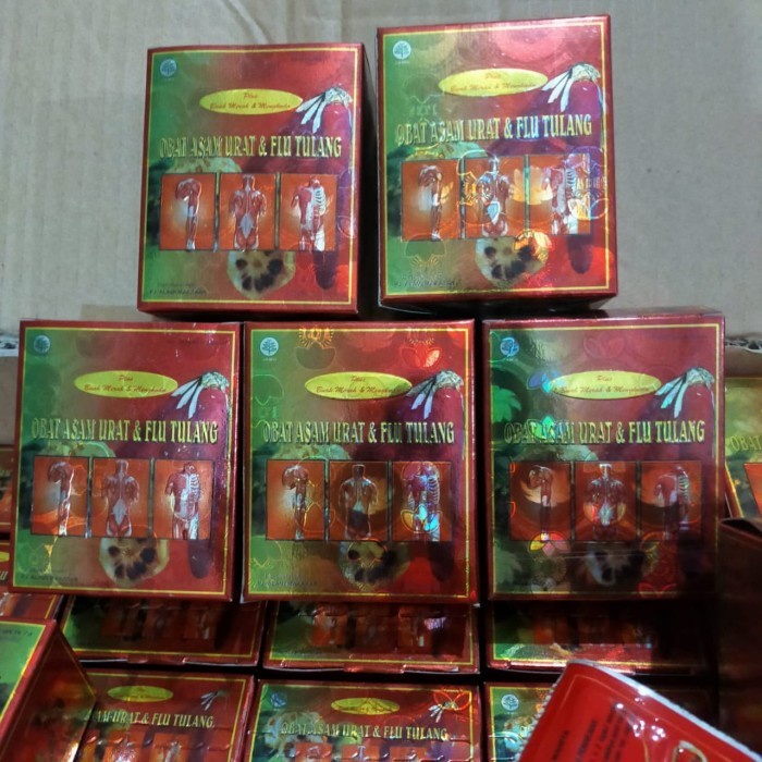 Bisa COD kapsul obat asam urat & flu tulang buah merah dan mengkudu 1 box Herbal Jamu untuk kesehata