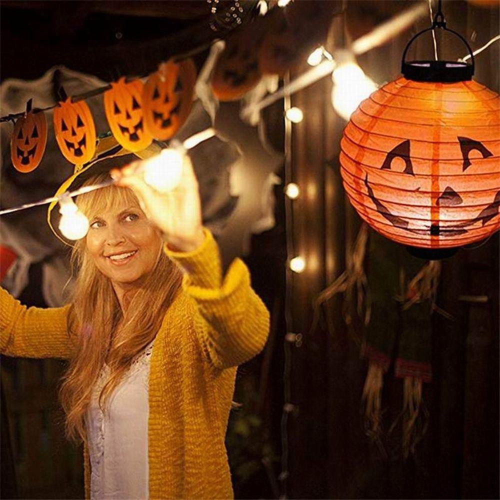 [Elegan] Lampion Kertas Horror Taman Dekorasi Halloween Dengan Lampu LED Dekorasi Halloween Horror Lantern