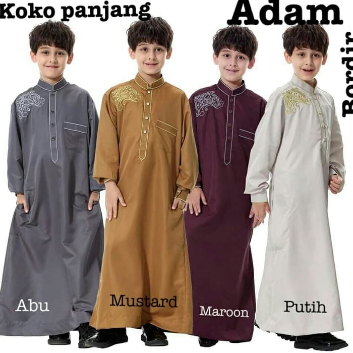 NEW U4N4 Baju Gamis Koko Muslim Anak Laki-laki Adam Stretch