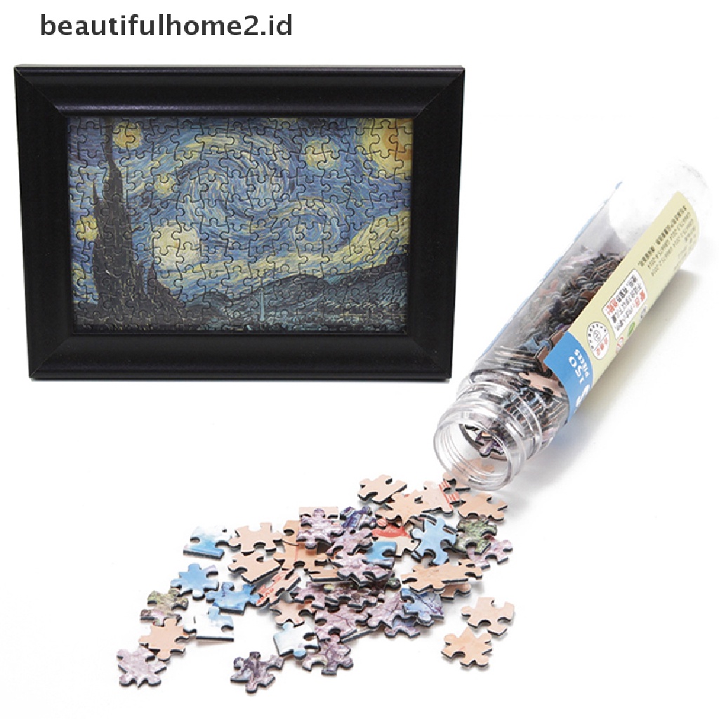 (Beautifulhome2.Id) 150pcs / Set Mainan Edukasi Puzzle Tabung Reaksi Motif Lukisan Minyak Untuk Anak / Dewasa