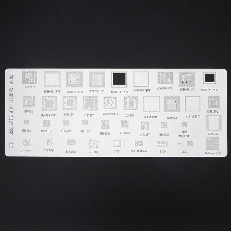 CRE  4PCS Universal BGA Stencil for MTK MSM Samsung Huawei Xiaomi iPad CPU RAM PM Power IC Reball Pin BGA Direct Heat Template