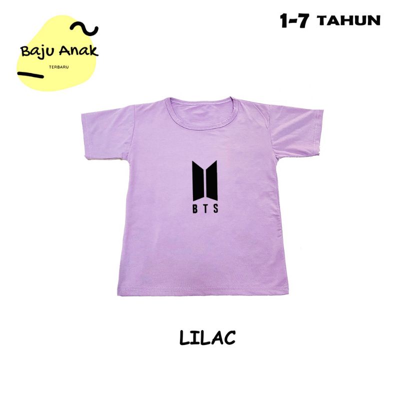 BAJU ANAK BTS CEWEK COWOK KAOS KATUN ANAK S M L XL PILIH WARNA