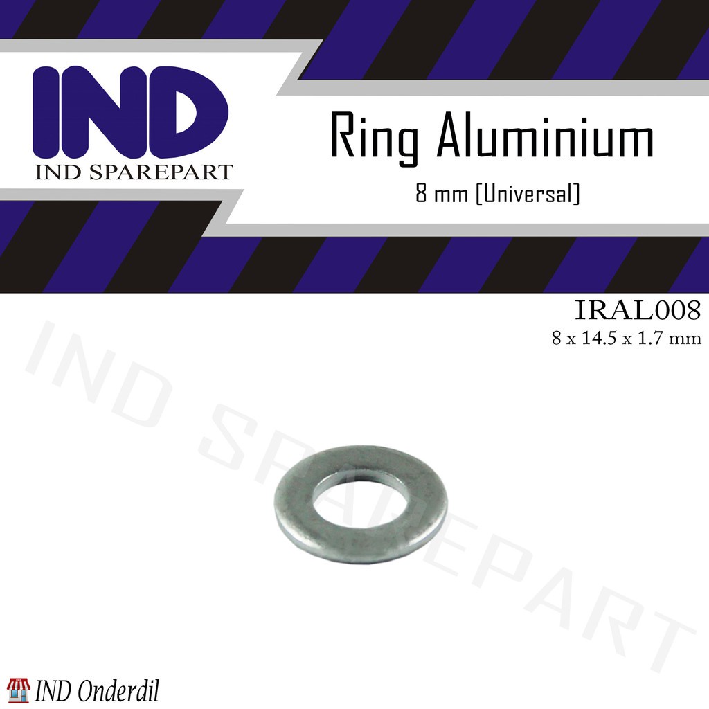 Ring Alumunium/Tutup Oli Gardan Honda Matic Diameter Dalam 8 Mm-M8-8mm/Tebal 1.7 Mm Vario/Techno/Beat/PCX