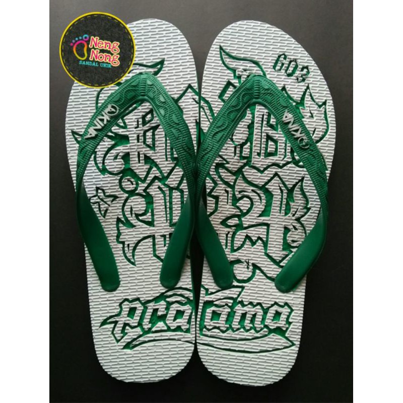 Sandal Jepit Pria Wanita Terbaik Keren Murah Swallow Ukir Custom Anti Slip Souvenir Unik Bandung