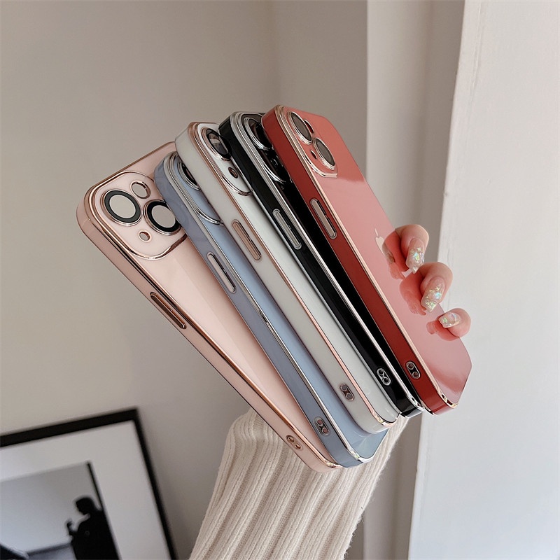 Soft Case Cover Lensa Matte Electroplated Untuk IPhone 7 / 8 / Plus / X / XR / XS / 11 / 12 / 13pro MAX