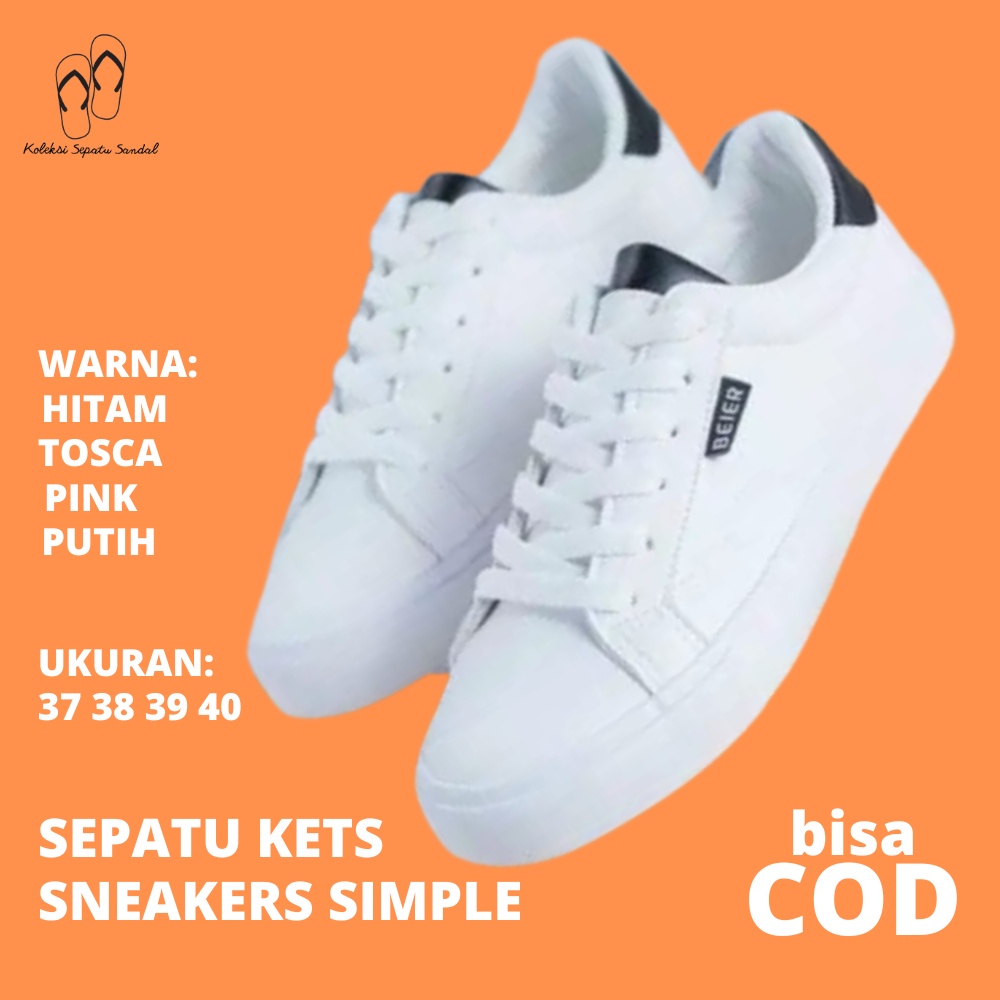RJ Sepatu Wanita Spatu Kets Casual Putih Import Original Tanpa Tali Mahal Kekinian Untuk Kerja Model