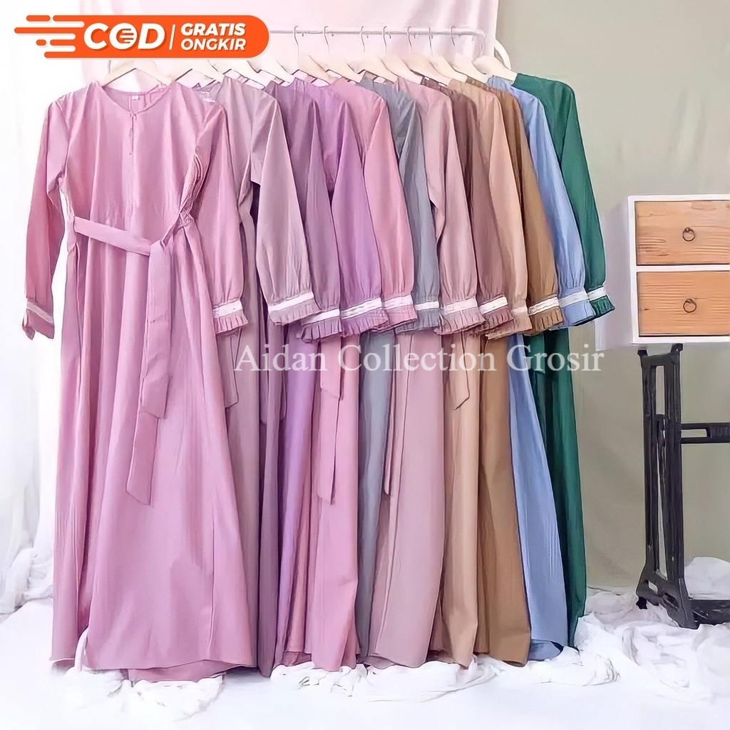 Gamis Katun Polos Toyobo Fodu Premium Basic Maxi Syari Murah