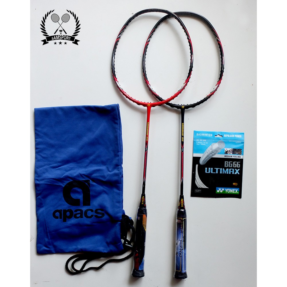 Raket Badminton Apacs Versus 35 Original Full Senar dan Tas Sarung