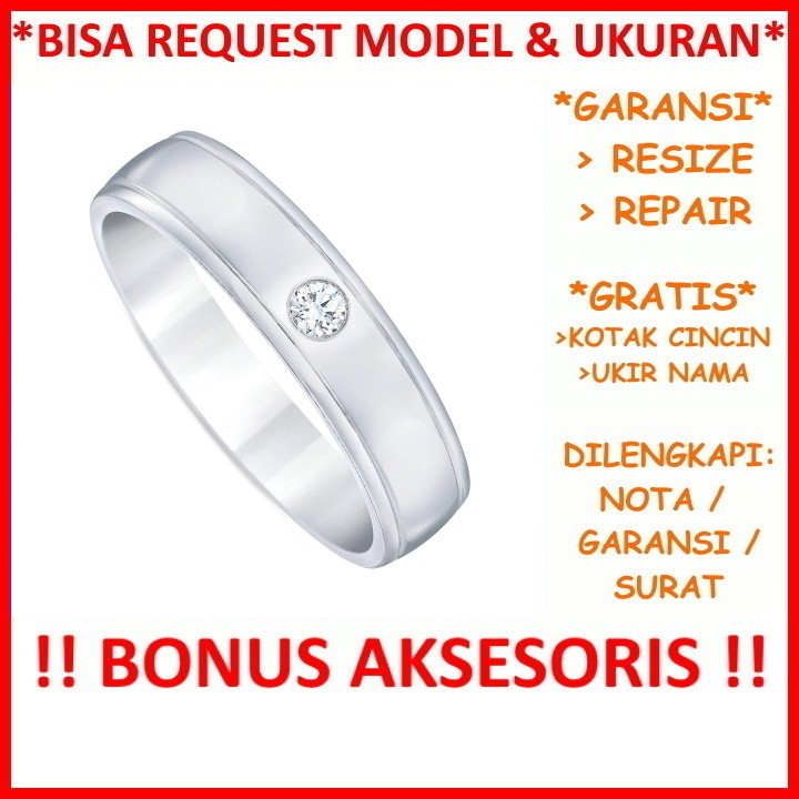 Gratis Tulis Ukir Nama Bisa Pesan Model Garansi Silver Asli Cincin Kawin Perak Nikah Tunangan Id410