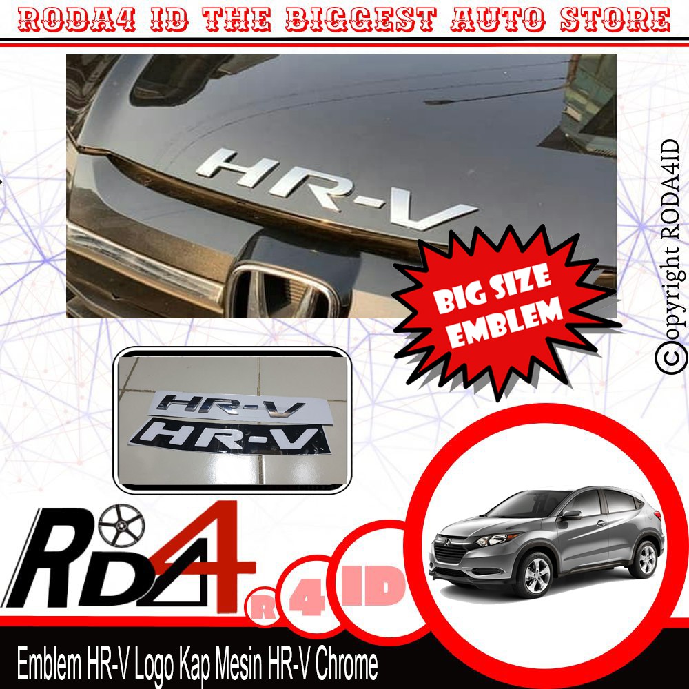 BIG SIZE Emblem HRV Logo Kap Mesin HRV Chrome