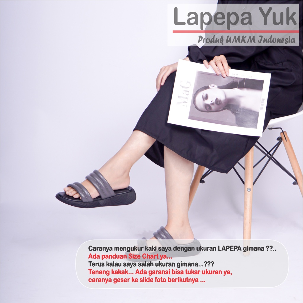 LAPEPA YUK - Sandal Wanita Wedges ZOYA  Sendal Cewek Platform Model Ban dua unik Lucu Kondangan Hak Tinggi 3cm Size 36 37 38 39 40 41 Pergi Jalan Casual Santai Rumah Slop Warna GREY Hitam Selop Premium Original Kekinian Terbaru Shoes Mall Official Store