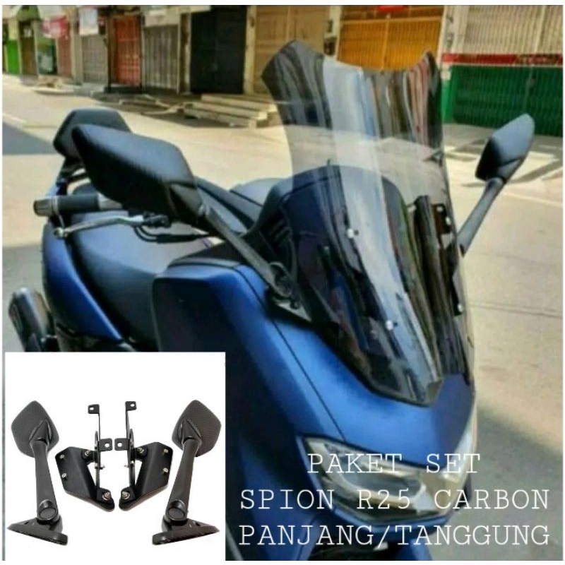 Spion Motor R25 Lipat Sepaket Breacket Baut Anti Jebol Nmax New Nmax Old Lexi (PNP)