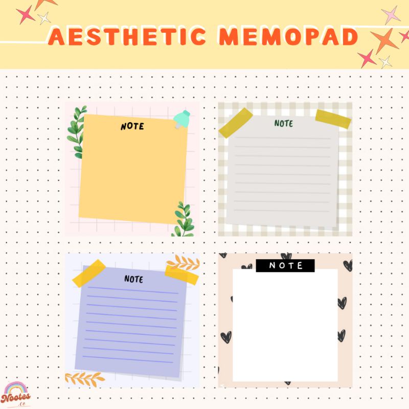 

Aesthetic Memopad Notepad Notes Korea Style Stationary Printable