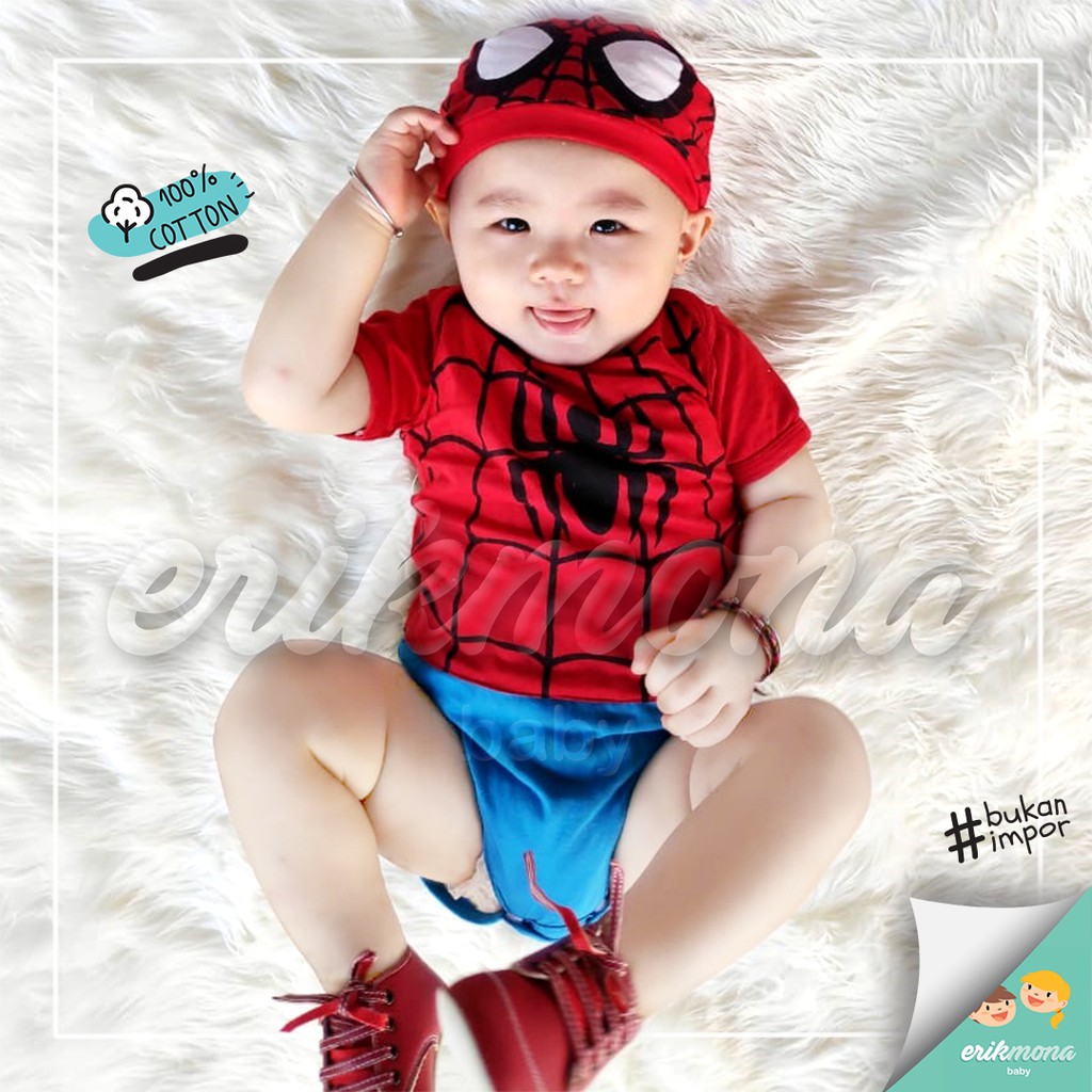 jumper bayi baju bayi baju anak lucu karakter spiderman