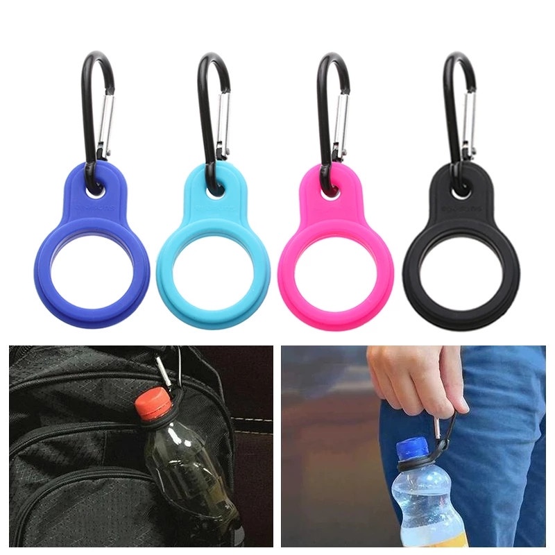 Klip Carabiner Holder Botol Minum Portable Bahan Aluminum Warna Acak