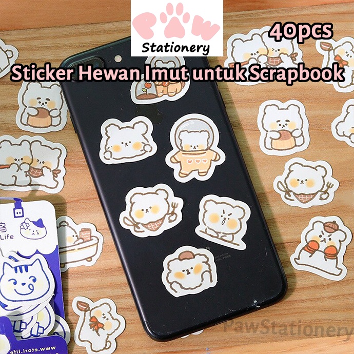 

40pcs Stiker Hewan Imut Stiker Binatang Lucu Sticker Scrapbooking Cute Stickers Cute Animal Stickers